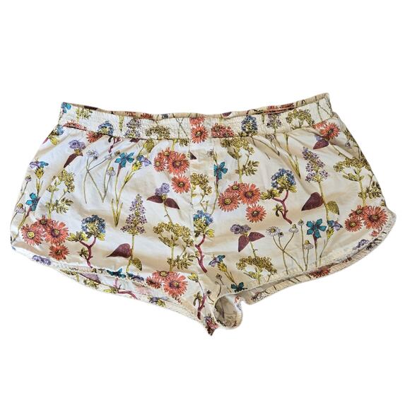 Anthropologie Dolphin Boxer Shorts Botanical Floral Elastic Waist Women Medium - Picture 2 of 12